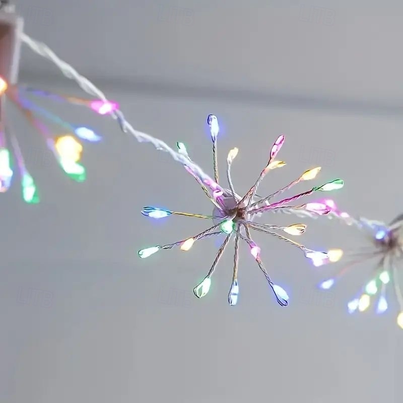 LED Fairy String Lights Remote Control 8 Modes Fireworks Lights 3m 100LED Firecracker String Lights USB Powered for Christma Wedding Birthday Valentine Day New Year Indoor Outdoor Decoration 2026 - $17.99 –P8