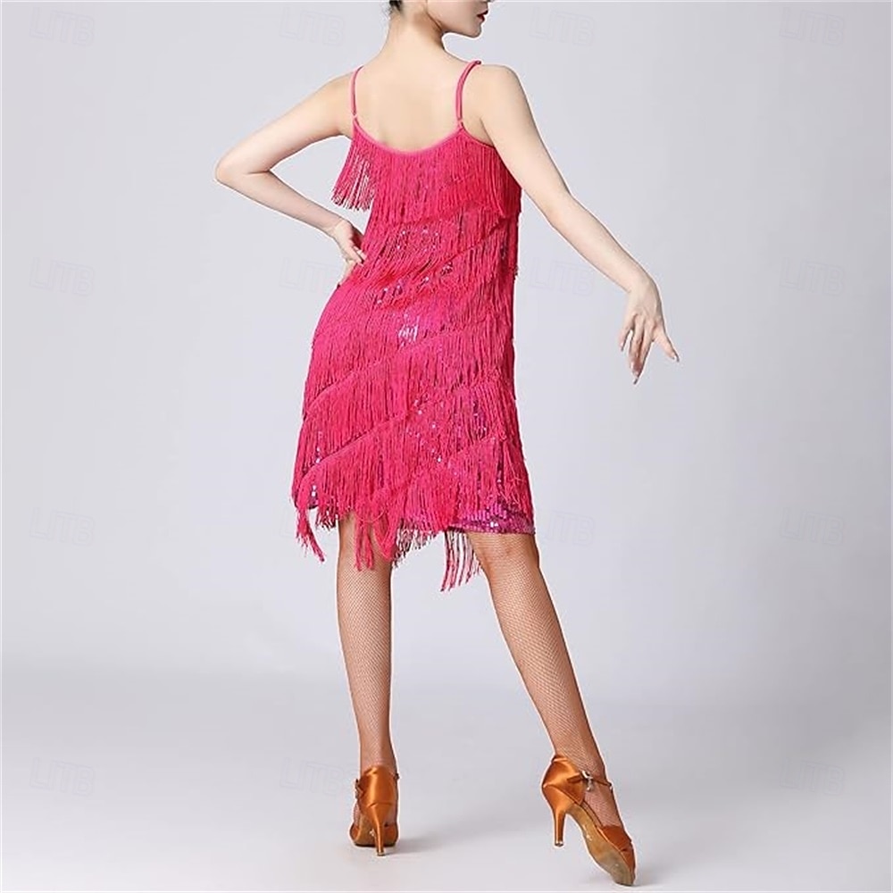 Samba Dancewear Ženské salsa latinské taneční šaty se třásněmi a flitry kostým pro ballroom tanec na karneval 2026 - $50.99 –P5