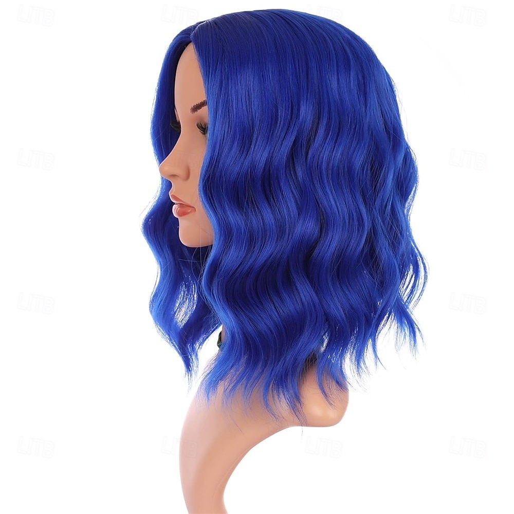 Carnival Wig 2026 Pink Black Blue Curly Bob Short Synthetic Festival Wig Mardi Gras Parade Cosplay Costume Hair for Women 2026 - $21.99 –P2