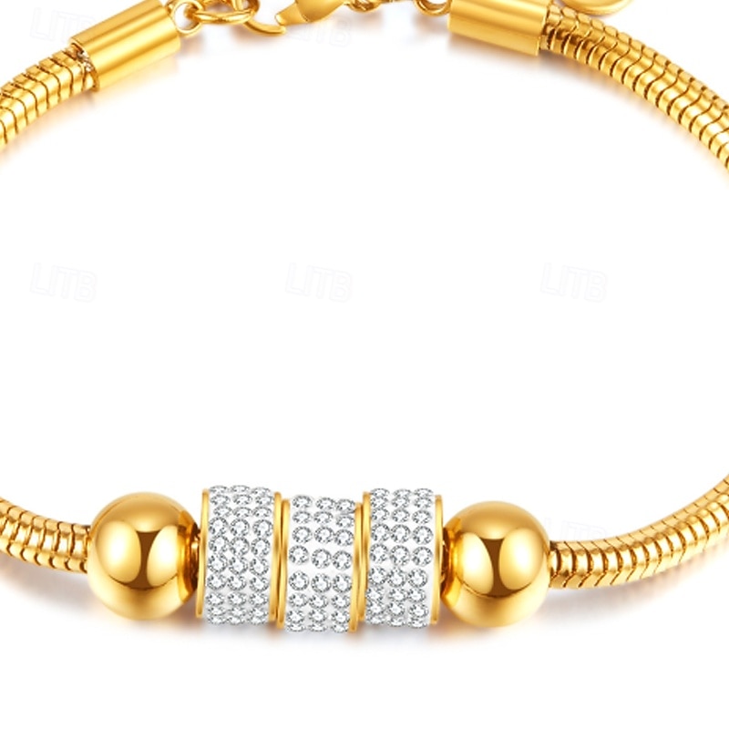 Women's Bracelet Bangles Thick Chain Ball Fashion Titanium Steel Bracelet Jewelry Gold For Holiday Birthday 2026 - $18.49 –P3