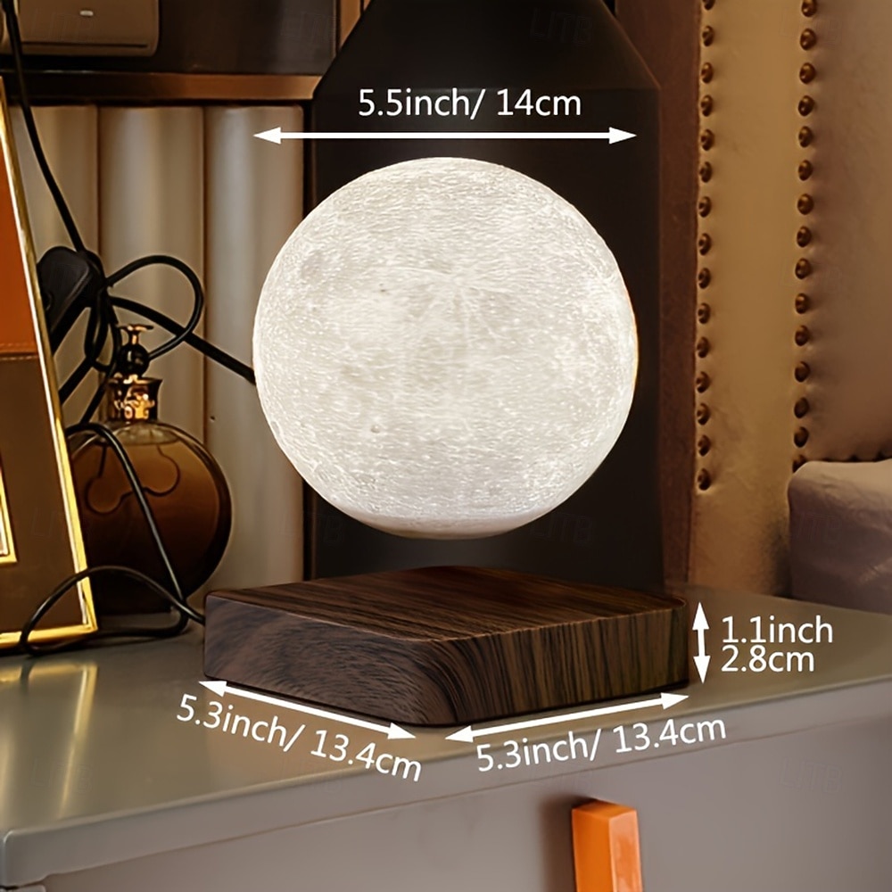 Floating Moon Lamp Magnetic Rotating Lunar Night Light 3 Color Modes Suitable for Home Office Desk Decoration Unique Bedroom Lighting Cool Tech Gadget Valentine's Day Gift 2026 - $119.99 –P6