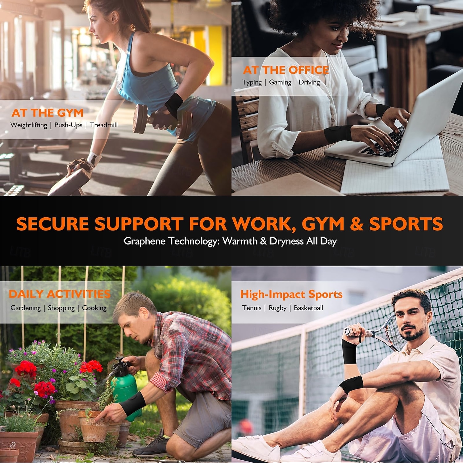 регулируемый ортез на запястье &протектор запястья при синдроме запястного канала, артрите &тендинит &облегчение боли в запястье, дышащая, влагоотводящая ткань с прочными застежками-липучками 2025 - $16.49 –P5