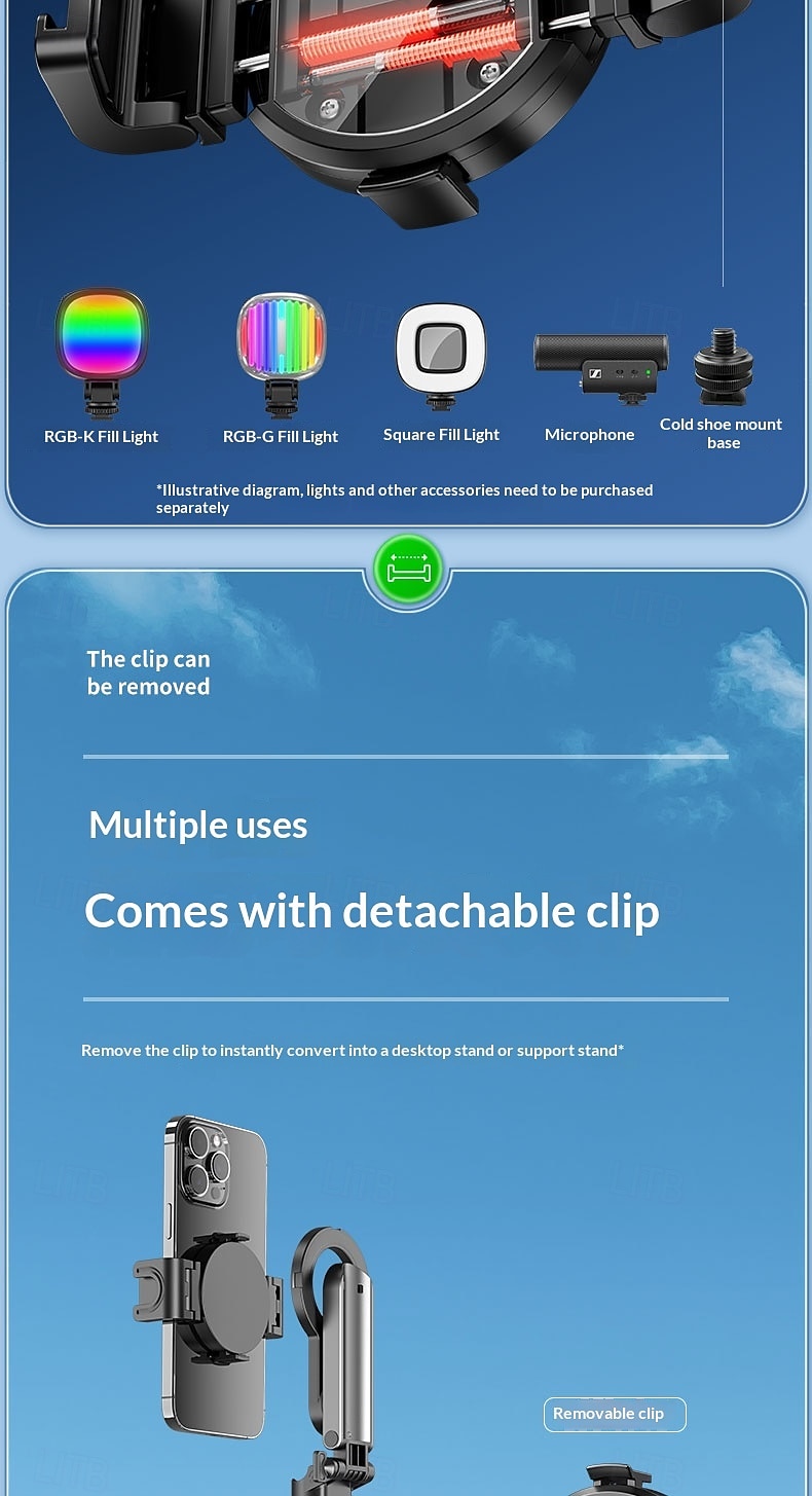 Phone Camera Grip Smartphone Tripod Mount Handle Holder for iPhone 15 14 Pro Max S23 S22 Ultra with Bluetooth Shutter and Cold Shoe Adapter Selfie Vlog Video Shooting 2026 - $37.99 –P12