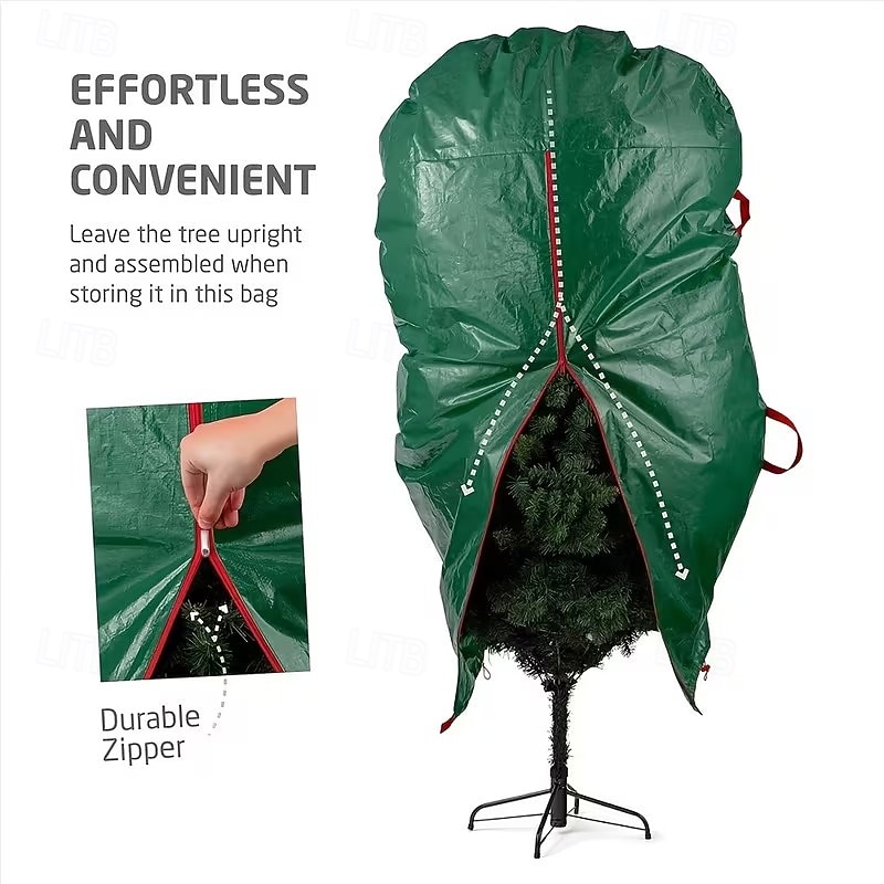 Saco impermeável para guardar árvore de Natal - comporta árvores artificiais de 2,3 metros (7,5 pés), com zíper e alças para facilitar o transporte - perfeito para organizar sua casa durante as festas de 2026 por $31.99 –P5