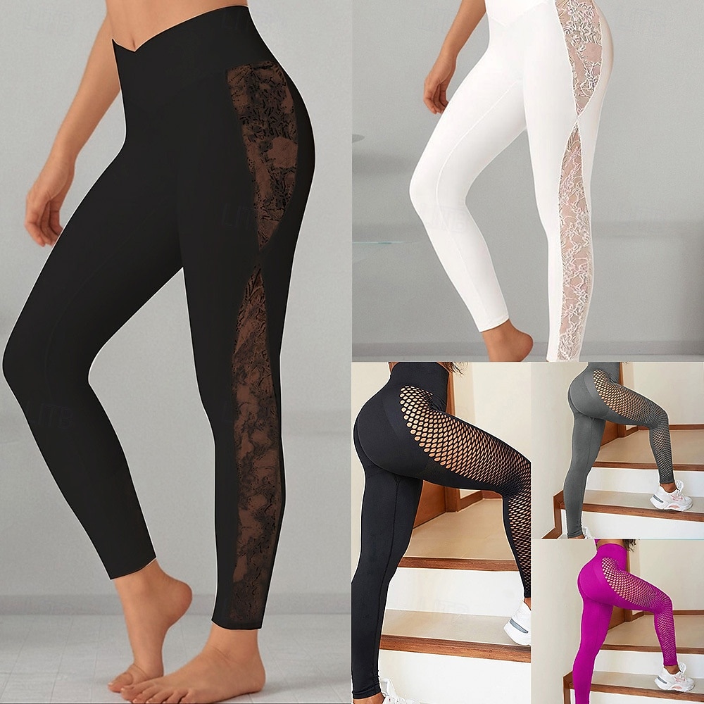 Women's Leggings Fashion Streetwear Basic Full Length High Waist Plain Cut Out Comfy Soft Comfortable Stretchy Outdoor Yoga Street Black Fuchsia Gray Spring Fall Skinny 2026 - $25.99 –P1