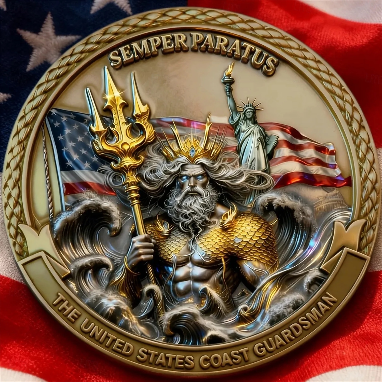 U.S. Coast Guard Gedenk-Münze Zinklegierung Militär Challenge Coin 250. Jubiläums Marine Corps Tribute Metall-Sammelstück haltbares Goldton-Medaillon für Veteranen Semiquincentennial 2026 - $19.99 –P3