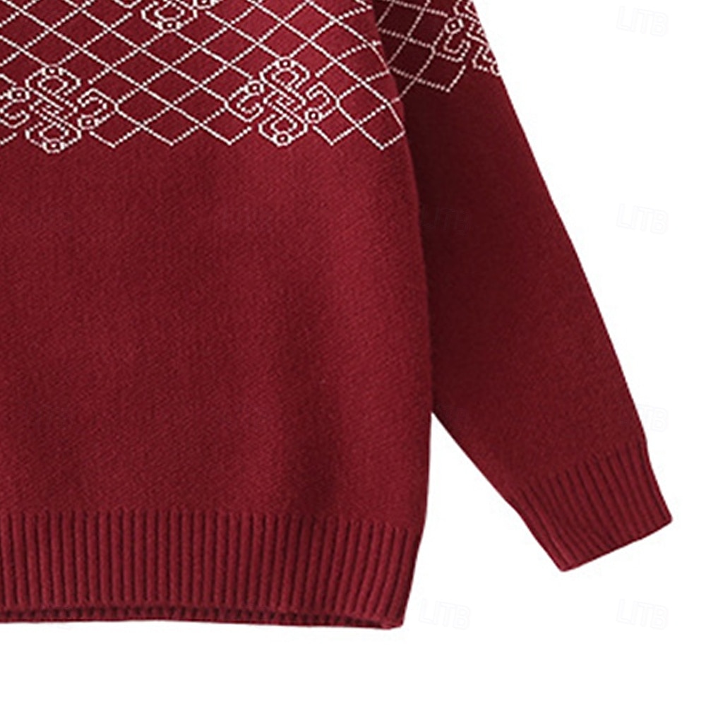 Per uomo Maglioni di Natale Maglione Maglione Fair Isle Maglione a maglia A Coste Maglia Top Regolari Lavorato a maglia Plaid Girocollo Vintage Moda Natale Vacanza Abbigliamento Autunno Inverno Rosso del 2026 a $52.99 –P4