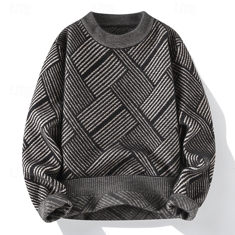 Per uomo Felpa Maglione A Coste Maglia Top Regolari Lavorato a maglia Slim Fit A righe Girocollo Maglieria Contemporaneo Casuale Abbigliamento quotidiano Abbigliamento Autunno & Inverno Nero Cachi M del 2026 a $34.99 –P1