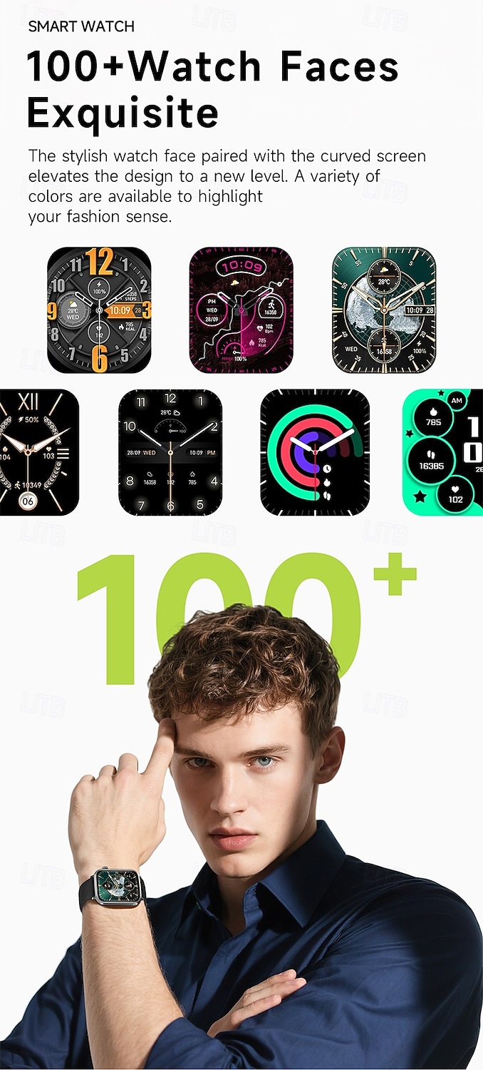 iMosi V82 Chytré hodinky 1.85 inch Inteligentní hodinky Bluetooth Krokoměr Záznamník hovorů Sledování aktivity Kompatibilní s Android iOS Unisex Hands free hovory Záznamník zpráv Krokovač IP68 37mm 2026 - $61.99 –P5