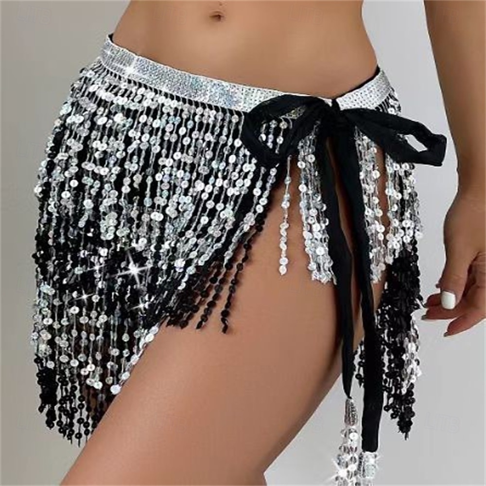 Samba Dancewear břišní taneční sukně s třásněmi rave sukně sukně s flitry hip šátek na festivaly kostým pro představení 2026 - $25.99 –P13