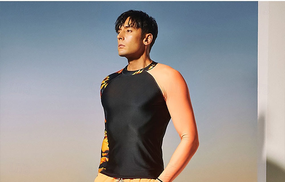 Herre Rash-guard Svømmeskjorte UPF50+ Hurtigtørkende Lettvekt Langermet Ikke-Klø Klær Badedrakt Surfing Strand Vannsport Svømming Lapper Sommer 2025 - $30.99 –P11