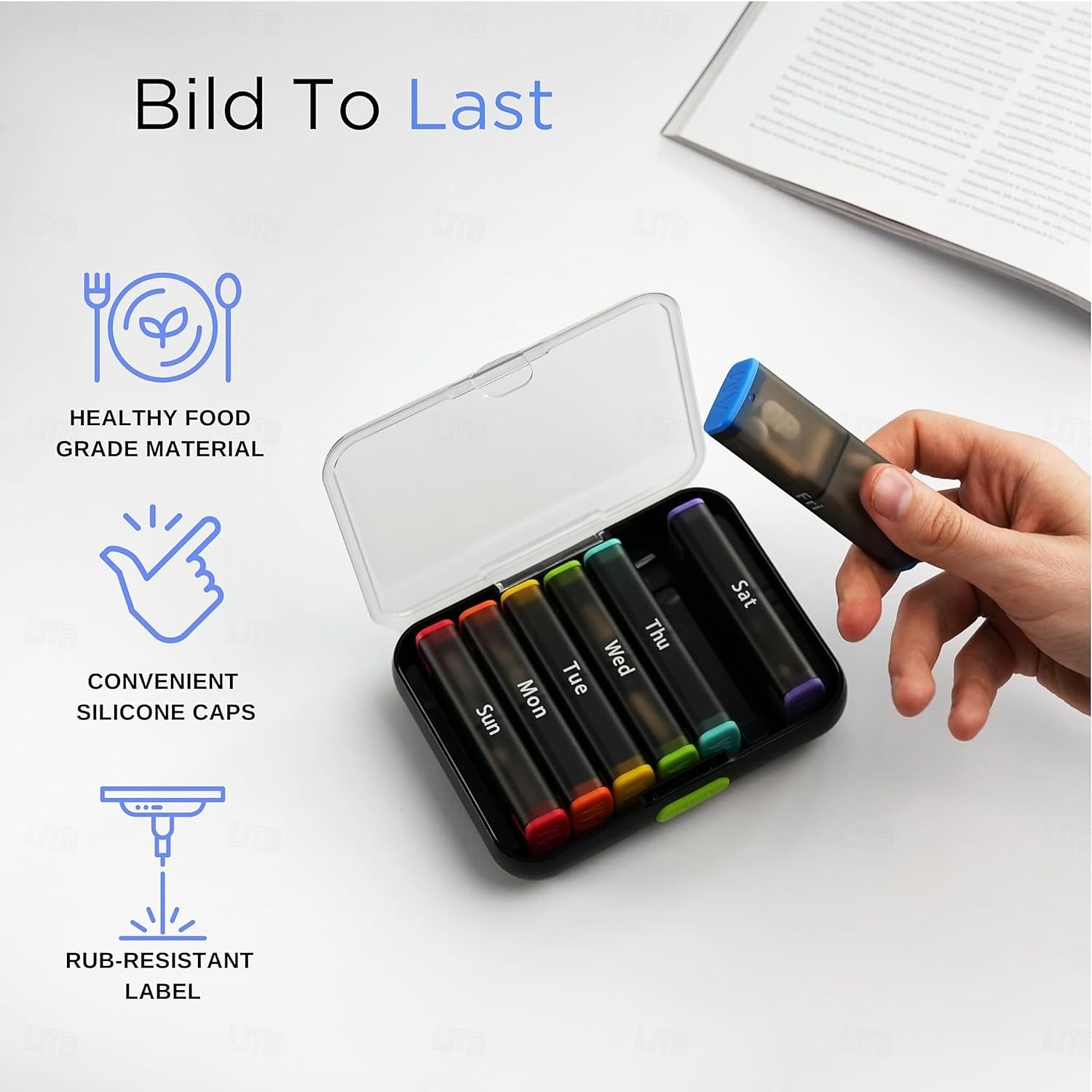 Pilulier hebdomadaire 7 jours avec 2 compartiments journaliers - format voyage, couvercle facile à ouvrir, plastique résistant, blanc - idéal pour les vitamines et l'huile de poisson &stockage de 2026 ? $21.99 –P3