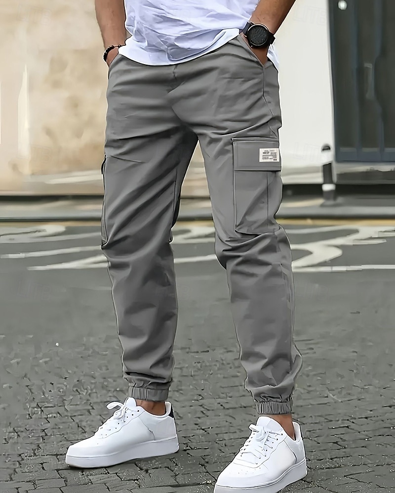 Herr Sportmjukisbyxor Casual joggingbyxor Militärbyxor Med fickor Underdelar Gym Fritids- Träningspass Höst vinter Gym Camping Träna Normal Sportkläder Sportkläder Solid färg Svart Kaki Armégrön 2026 - $21.99 –P2