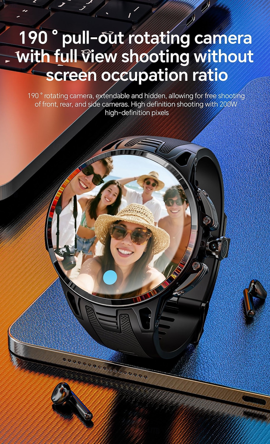 Relógio inteligente Lokmat Appllp 4 Pro de 1,75 polegadas com 4G LTE, pedômetro, lembrete de chamadas, monitor de sono, compatível com Android e iOS, unissex, GPS, IPX-1, caixa de 50 mm. de 2026 por $213.09 –P17