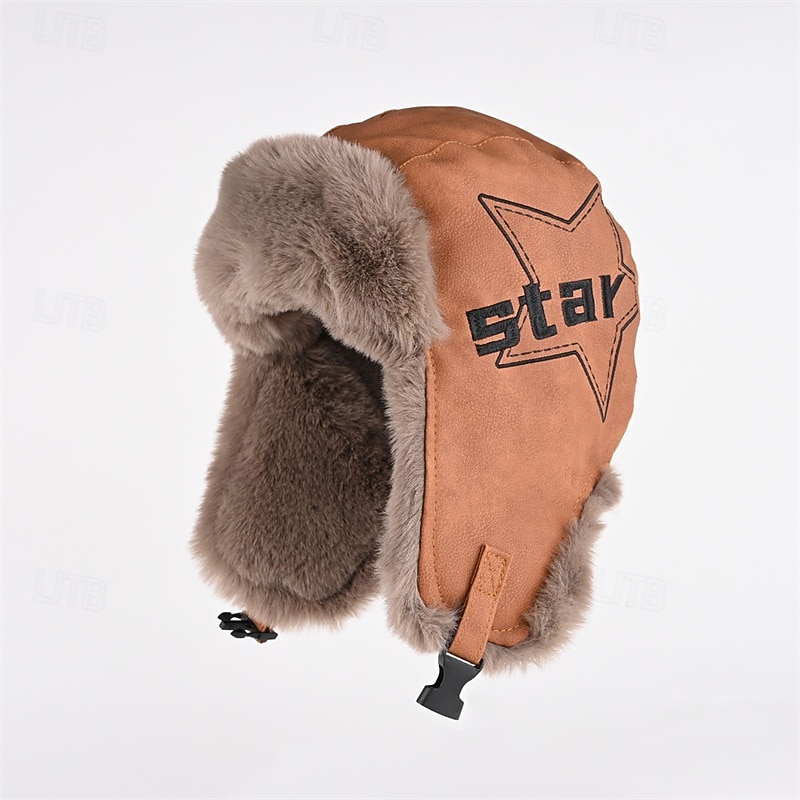Men's Trapper Hat Winter Hats Brown khaki Polyester Fleece Fashion Modern Contemporary Daily Wear Date Star Thermal Warm Windproof 2026 - $20.99 –P2