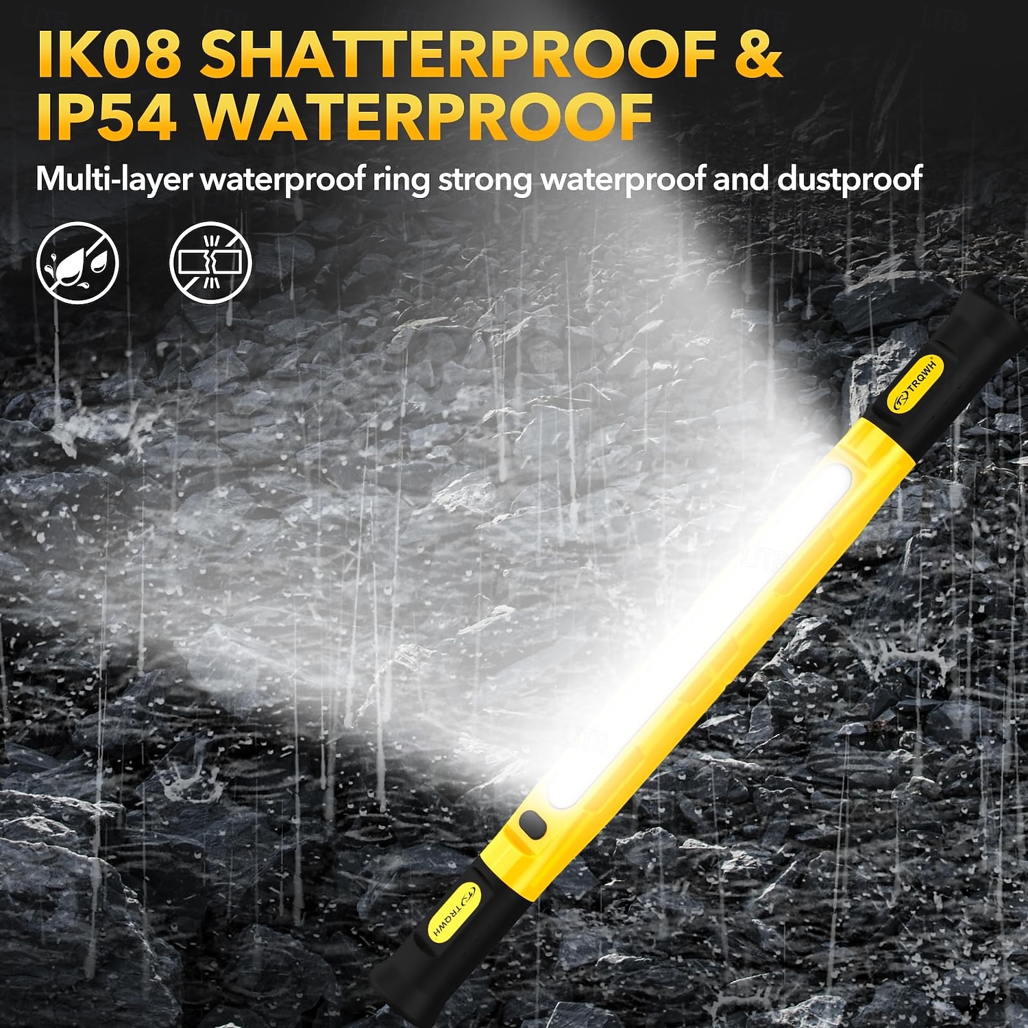 Pracovní světlo pro mechaniky pod kapotu s háčky - 3200lm 6000mah dobíjecí přenosné magnetické LED pracovní světlo pro opravu auta, garáž, dílnu, kempování, žluté 2026 - $69.99 –P7