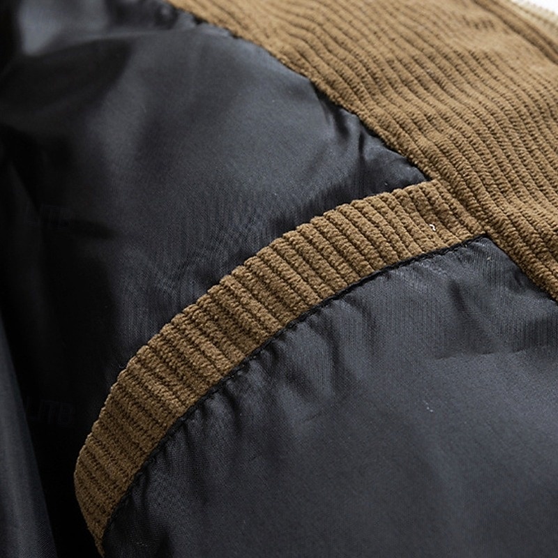 Pánské Zimní kabát Puffer bunda S vycpávkou Kapsy Kostka Polyester Venkovní Ležérní Denní Standardní Módní Šik ven Na běžné nošení Zahřívací Zima Barevné bloky Černá Trávová zelená Khaki Puffer Jacket 2026 - $51.99 –P11