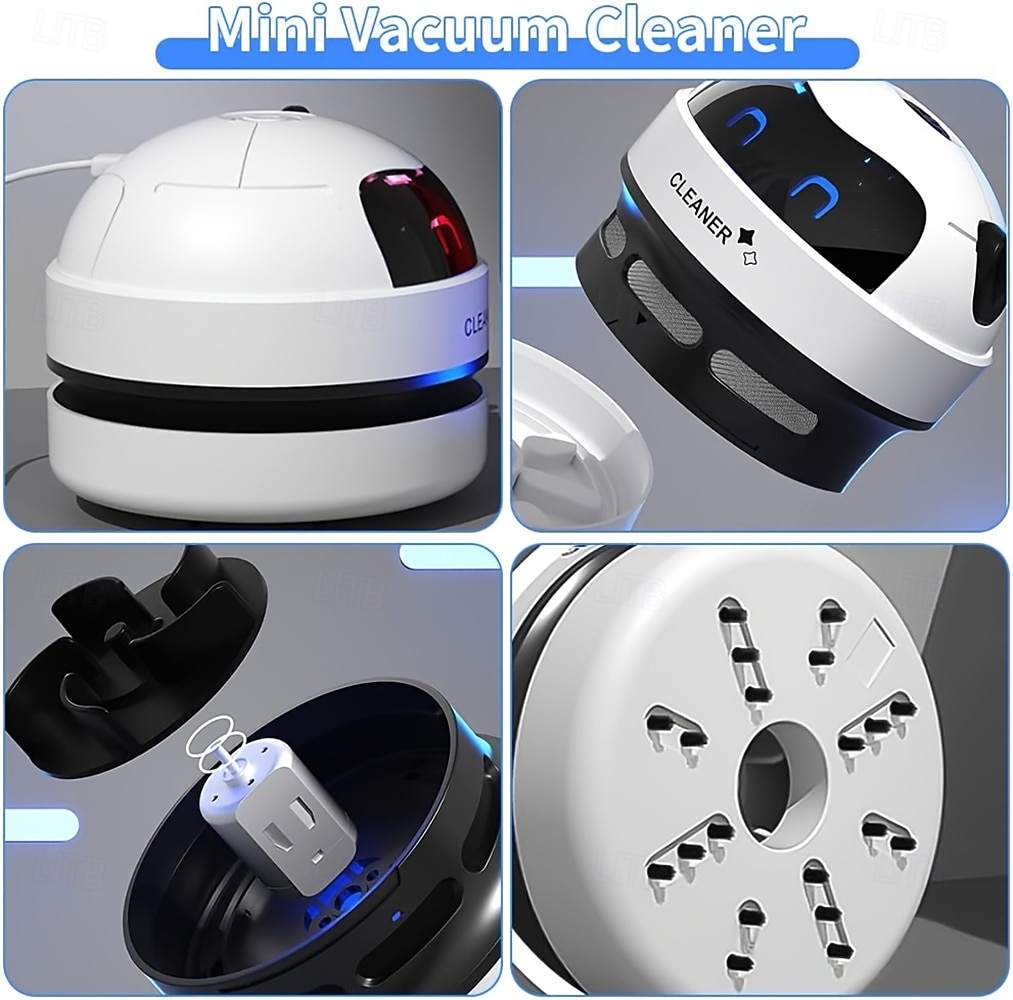 Portable USB Handheld Vacuum Cleaner - A Compact Desktop Vacuum Cleaner Suitable for Cleaning Homes Offices Cars and Keyboards. USB Charging Low Voltage Operation Button Control Designed As The 2026 - $20.99 –P3