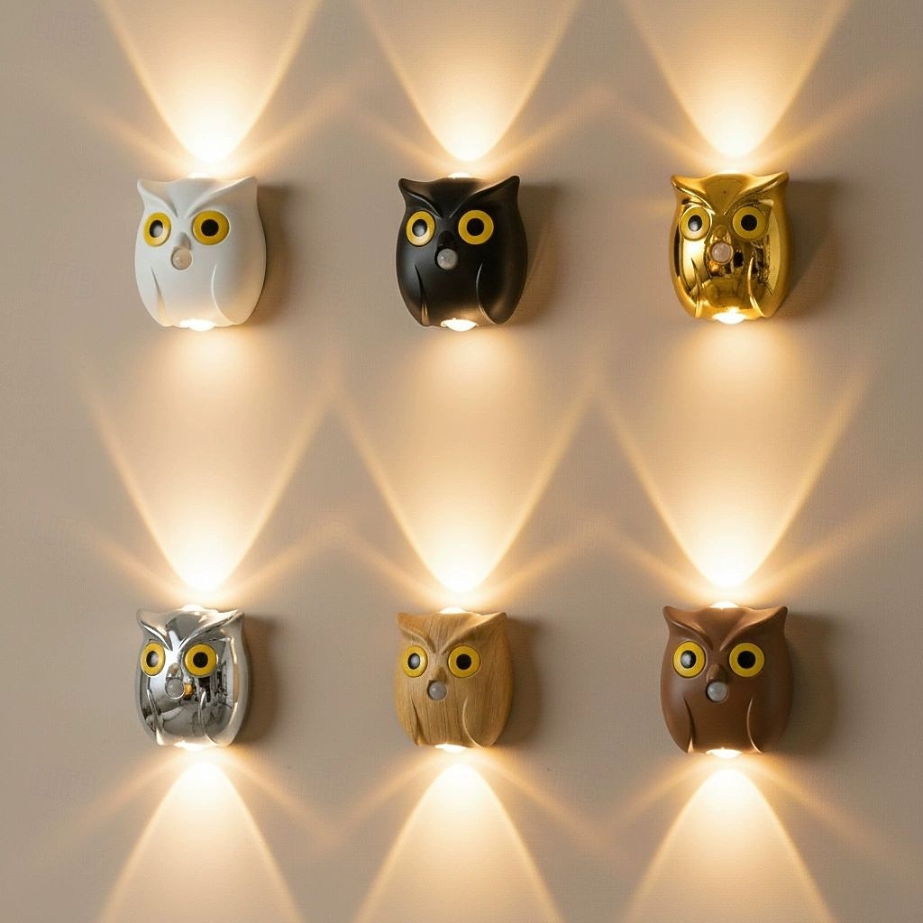Lumină de Noapte cu Senzor de Corp Lampă de Perete Creativă cu Bufniță Reîncărcabilă USB Fără Necesitatea Cablării Dimming Iluminat pentru Acasă în Living Coridor Dormitor Dulap 2026 - $30.99 –P1