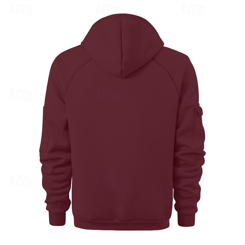 Homens Moletom Full Zip Hoodie Moletom com zíper Azul Preto Branco Verde Tropa Vinho Com Capuz Tecido Zip Up Bolsos Desportos e Ar livre Casual Diário Roupa de rua Designer Básico Primavera Outono de 2026 por $15.99 –P3