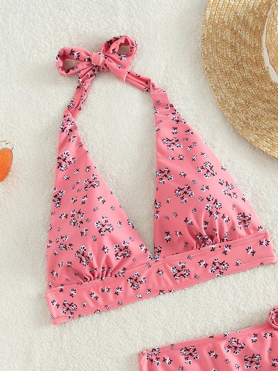 Strój Kąpielowy Damski Bikini 3 Częściowy Z Spódnicą Smukły Bez Pleców Letni Strój Plażowy Kwiatowy Sznurek Bez Rękawów 2026 - $26.99 –P7