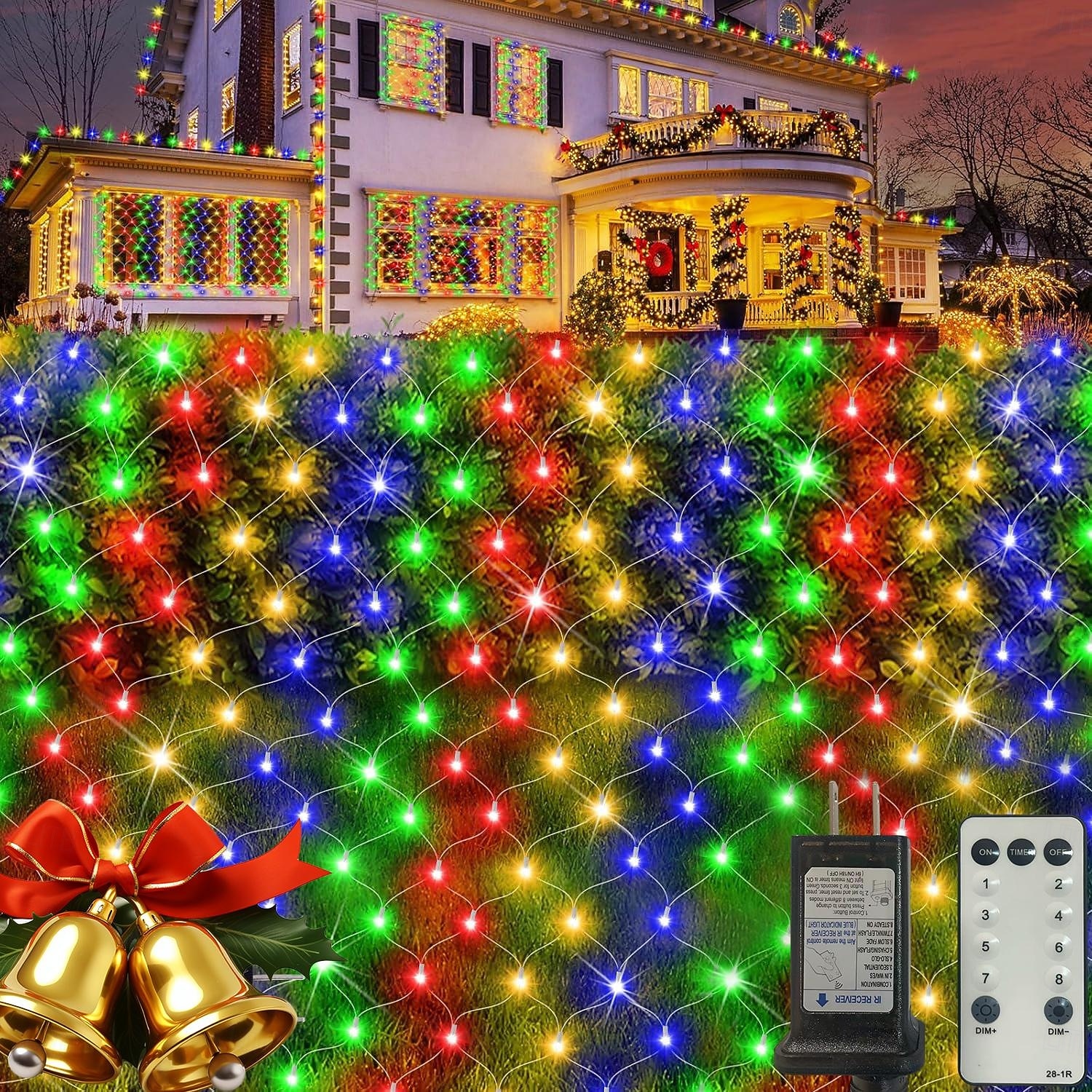 Christmas Net Lights Connectable Waterproof String Light 8 Function Timer Remote Control Wedding Festival Party Atmosphere Decorative Lights Low Voltage Safe Plug in 2025 - $20.99 –P17