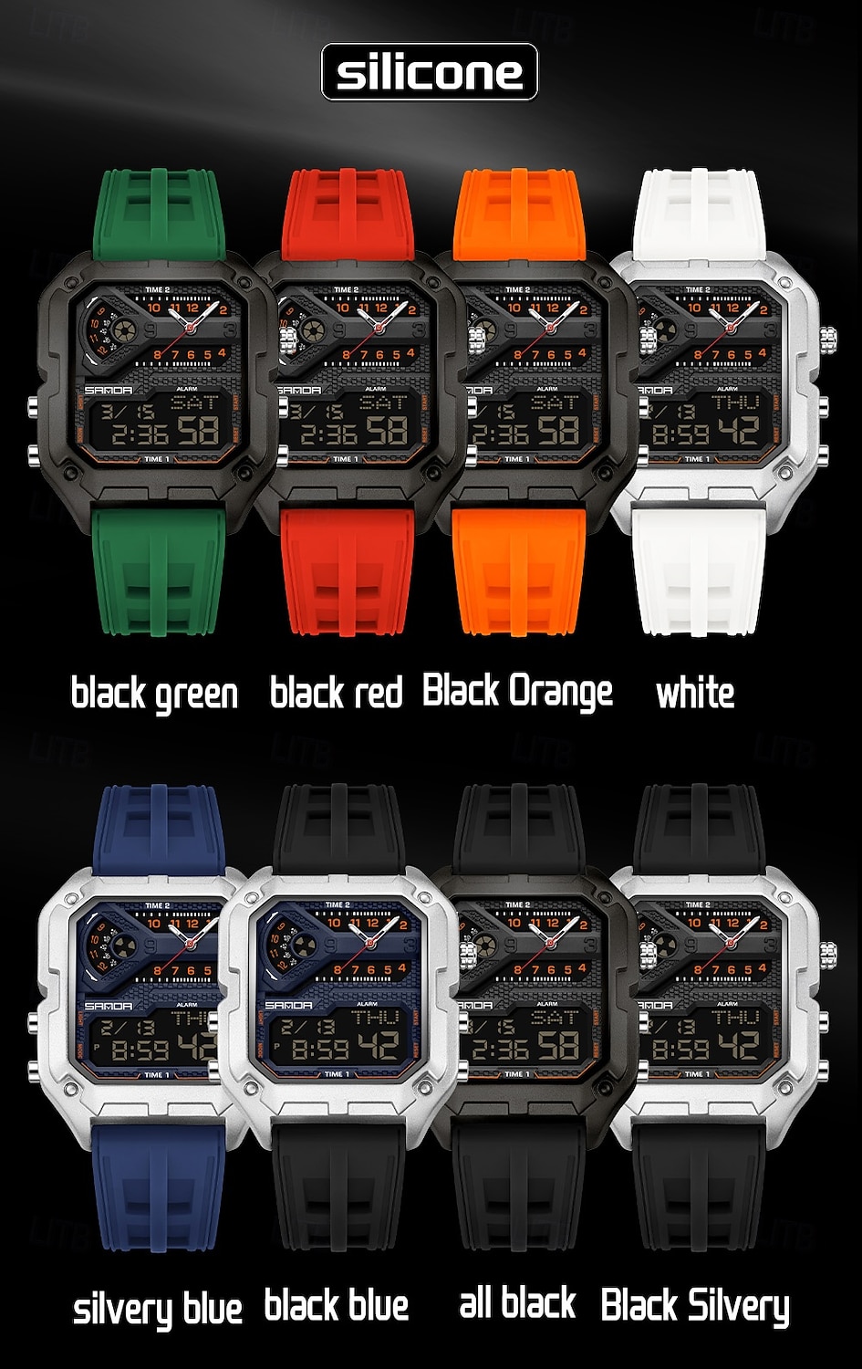 SANDA 6278 Brand Fashion Men's Electronic Watch Multifunction Alarm Clock Luminous Calendar Sports Digital Watches 2026 - $47.99 –P13