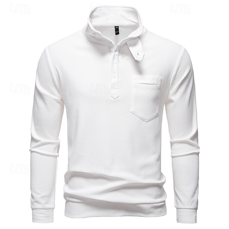 Herre Genser Svart Hvit Militærgrønn Mørkegrå Opprett krage عادي Lomme Sport & Utendørs Daglig Ferie Polyester Gatemote Grunnleggende Fritid Vår Høst Klær Gensere Gensere 2026 - $30.99 –P2