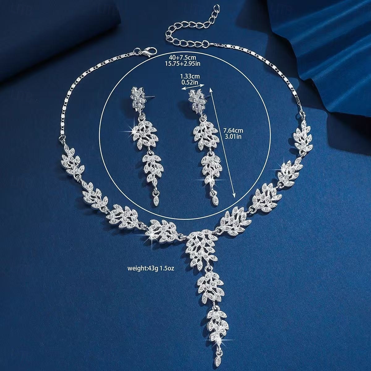 Gouden damesketting en oorbellenset met strass-steentjes - elegante, glinsterende sieraden voor feest- en avondgelegenheden 2026 - $19.99 –P1