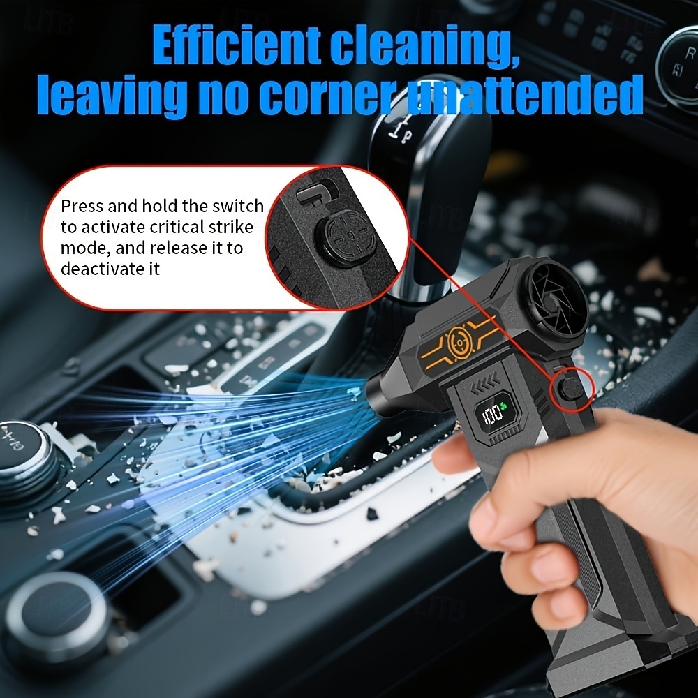 Handheld Powerful Turbofan Yard Lawn and Gardening/snow Removal Tools/machines High-speed Brushless Motor Built-in Large Capacity Battery Car Dust Removal Fan Portable Outdoor Dust Removal Fan! 2025 - $56.99 –P5