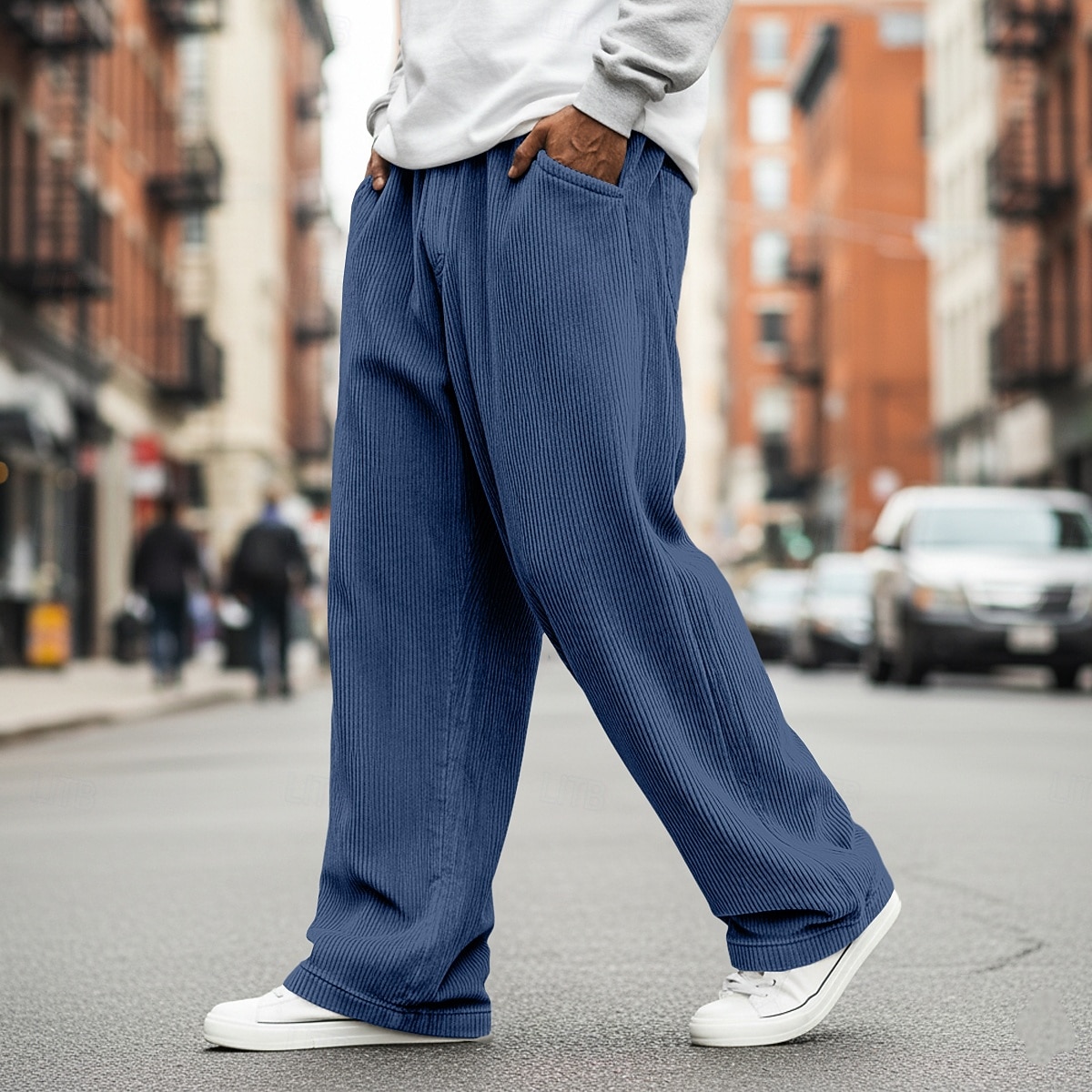 Bărbați Pantaloni Pantaloni Corduroy Pantaloni largi Pantaloni casual Pantaloni de sport cu picior drept Cordon Culoare solidă Confort Lungime totală În aer liber Casual Zilnic Modă Stil Clasic Negru 2026 - $22.99 –P8