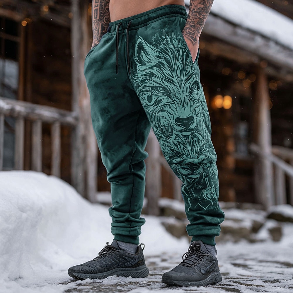 Homme Animal Loup Viking Joggings Pantalon Jogger Pantalons Taille Moyenne Taille élastique à cordon Vintage Rétro Extérieur Camping & Randonnée Chasse Pantalon de survêtement athlétique avec poches de 2026 ? $24.99 –P2