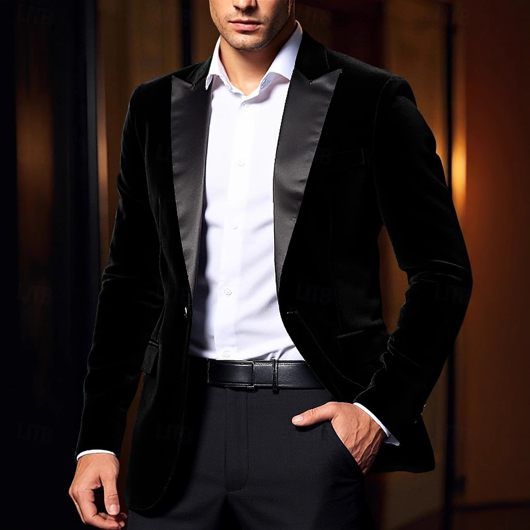 Retro Vintage Goldene Zwanziger 1920er Smoking Anzüge & Blazer langarm Der große Gatsby Gentleman Einfarbig Kostüm Herren Karnevalskostüm Karneval Neujahr Cocktailparty Themenparty 2026 - $83.99 –P3