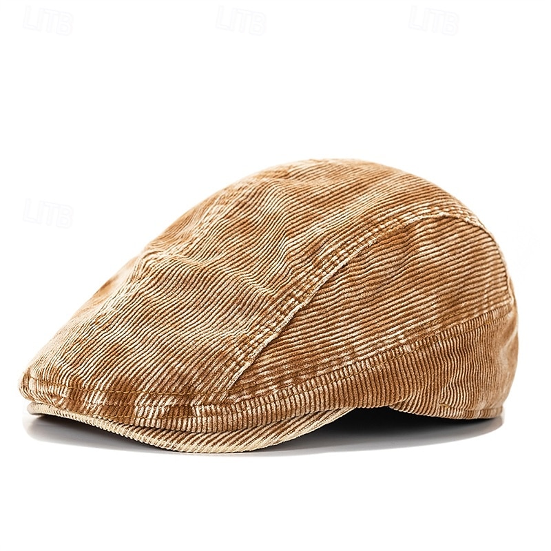 Homens Boina Chapéu Ascot chapéu de jornaleiro Preto Vinho Veludo Cotelê Jacquard Moda Casual Rua Diário Tecido Ajustável Filtro Solar Respirável de 2026 por $16.99 –P10