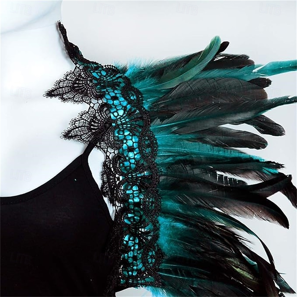 Karnevál 2026 Rio Karnevál Samba Kiegészítők Gótikus Természetes Toll Káplán Sál Vállra Terítő Csipkakolár Halloween Jelmezek Nőknek Brazil Fesztivál Előadási Jelmez 2026 - $13.49 –P5