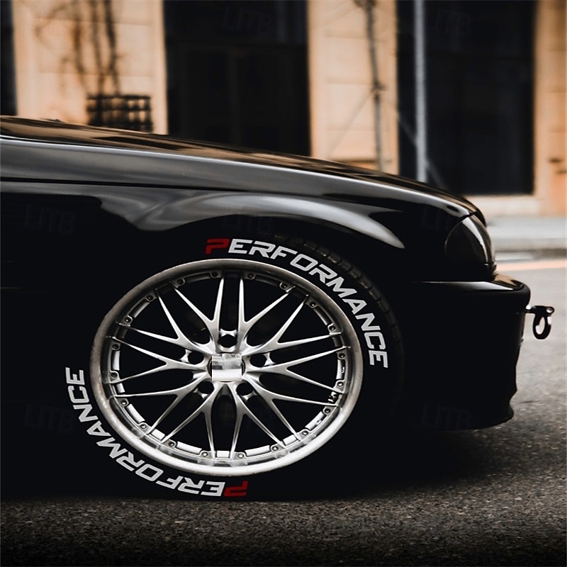 8 قطع/مجموعة ملصقات ديكور لإطارات السيارات ضبط السيارة ملصقات ثلاثية الأبعاد دائمة من مادة البولي فينيل كلوريد ملصقات حروف تسمية السيارات للأداء 2025 - $22.99 –P11
