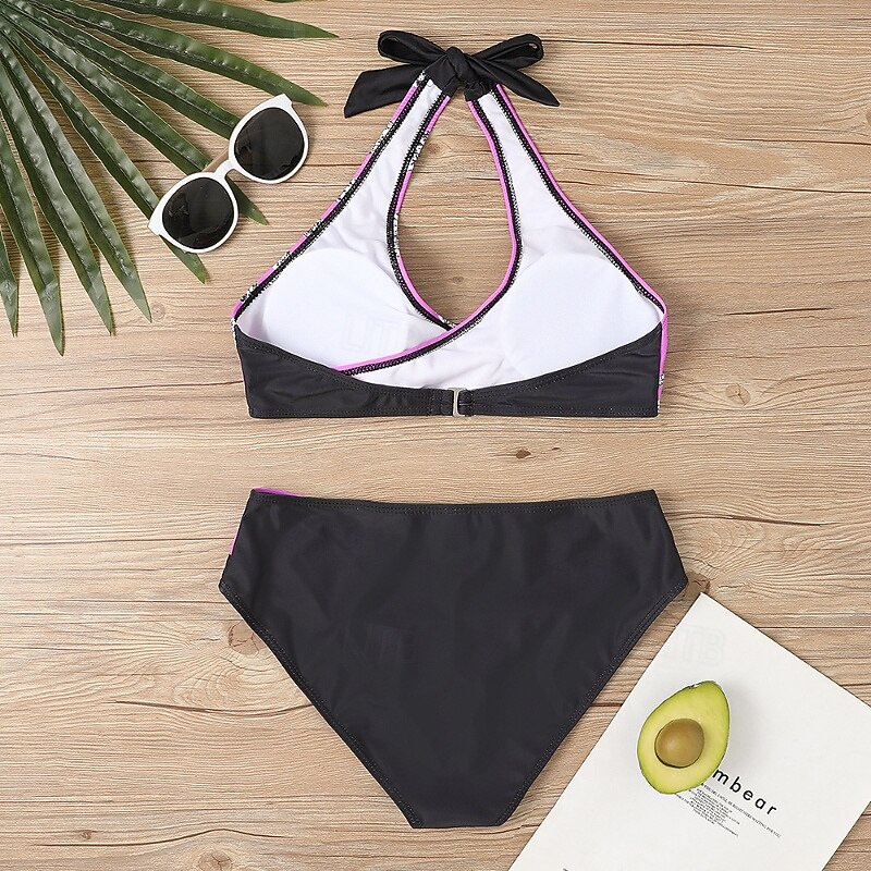 Damen Badeanzug Zweiteilig Rock Bademode Rückenfrei Urlaub Strandbekleidung Gestreift V Ausschnitt Ärmellos Badeanzüge 2026 - $22.99 –P19