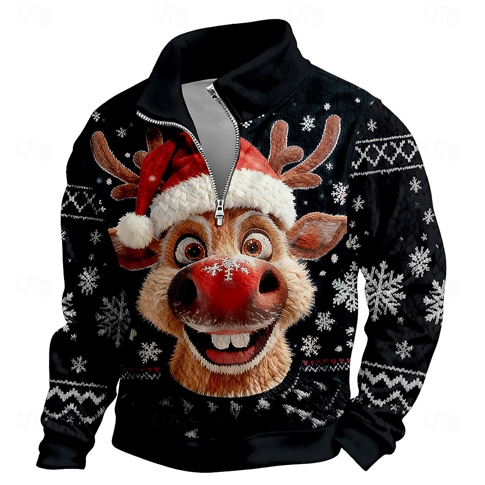 Weihnachten Herren Jeder Pullover Cool Täglich Stilvoll Langarm Stehkragen Outdoor Heim Geschenk Blau Blau 2# Schwarz Rote Purpur Reißverschluss Herbst Winter Designer S M L XL XXL XXXL 2026 - $14.99 –P7