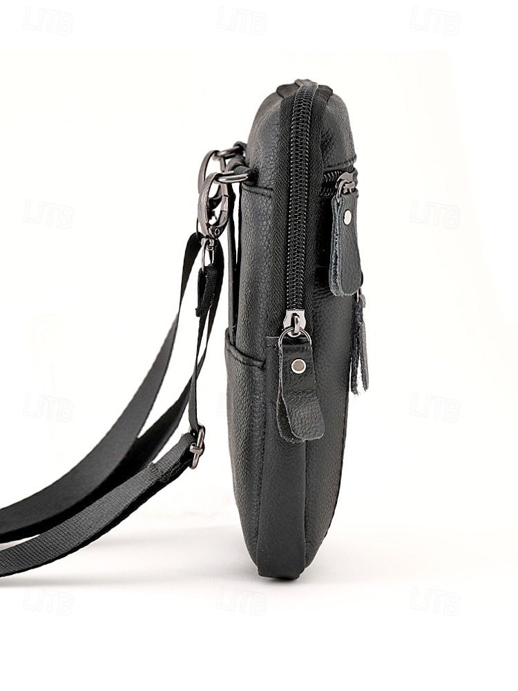 Herren-Umhängetasche und Gürteltasche aus echtem Leder – vielseitig einsetzbar, stilvolles Design, strapazierfähig, in verschiedenen Farben erhältlich, für Alltag und Reisen 2026 - $11.99 –P6