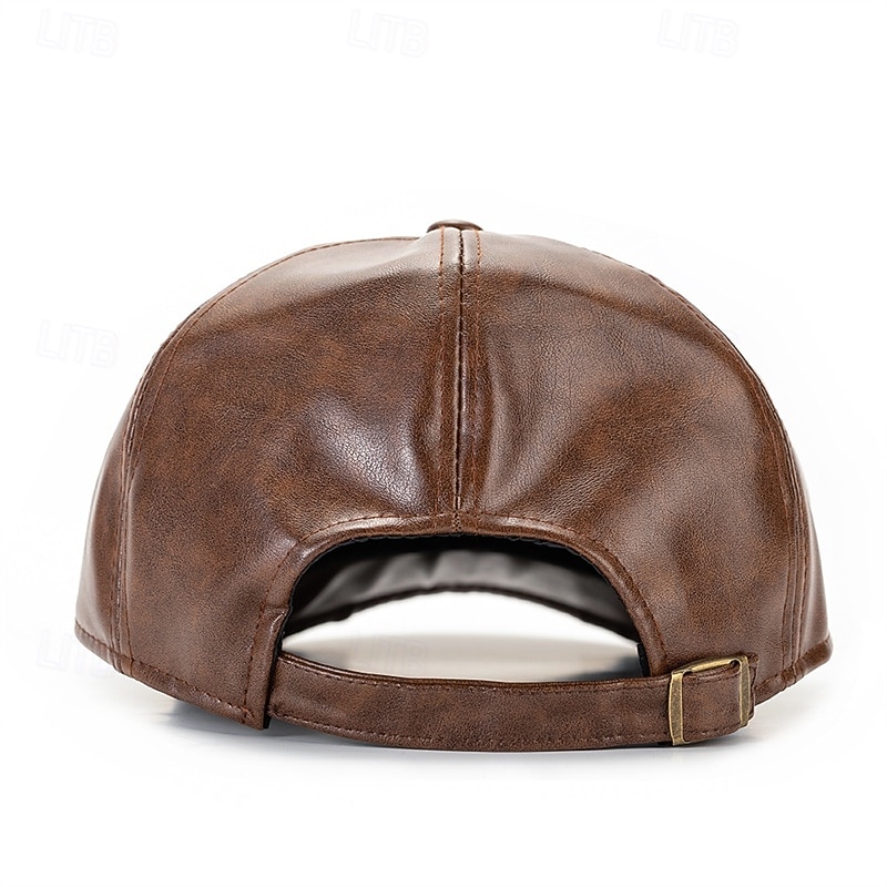 Férfi Vadászsapka Ascot Hat Newsboy Hat Fekete Kávé PU bőr Divat Alkalmi Utca Napi Sima Állítható Fényvédő Légáteresztő 2026 - $11.99 –P5