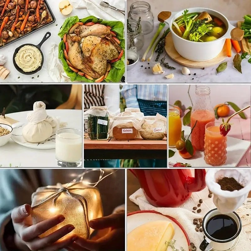 2/4/6 stuks kaasdoek om te zeven, 20x20 inch klasse 100 voorgesneden ongebleekte mousseline doek met randen, herbruikbaar voor yoghurt, sap, koken en kalkoen 2026 - $7.49 –P9