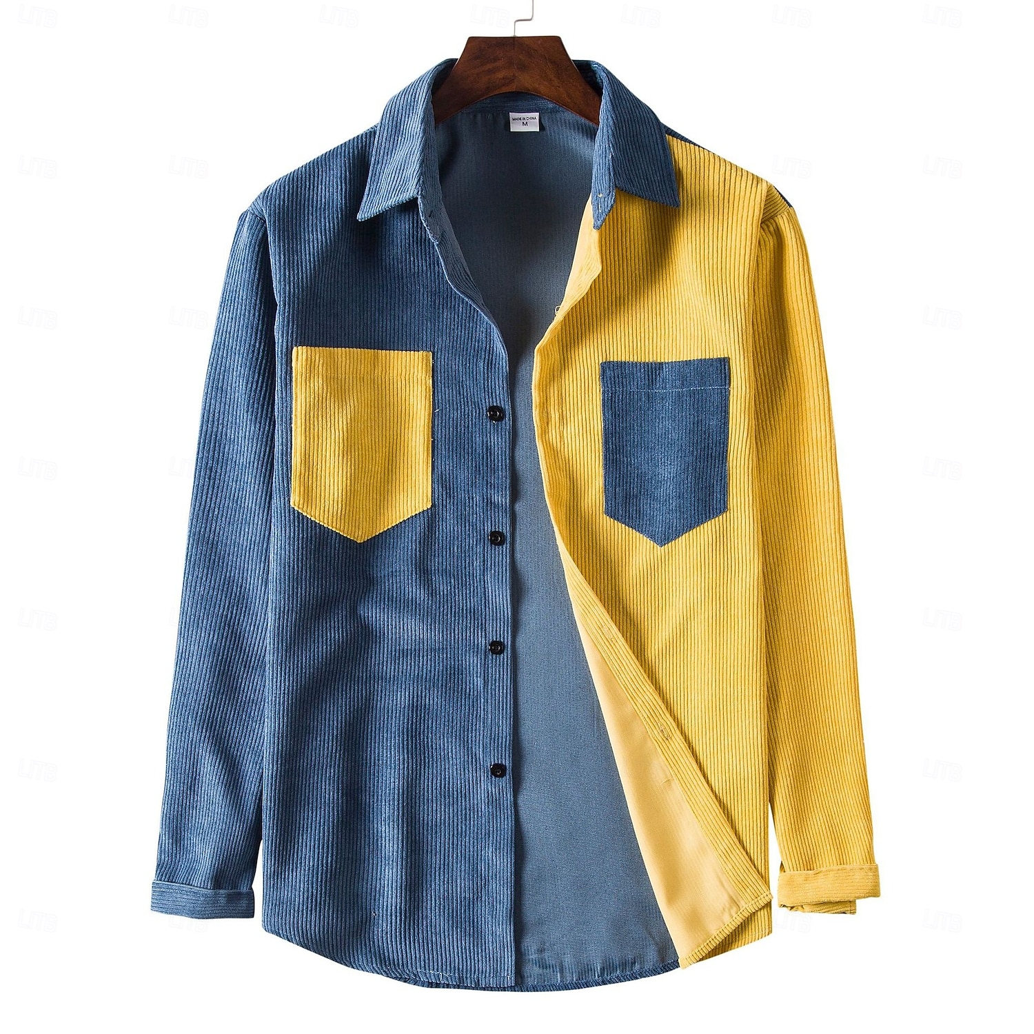 Per uomo Camicia Camicia casual Camicia di Velluto a Coste Camicia con Bottoni Giallo Verde Kaki Manica Lunga Semplice Collo ripiegato Casuale Quotidiano Blocco di colore Abbigliamento Moda del 2026 a $26.99 –P8