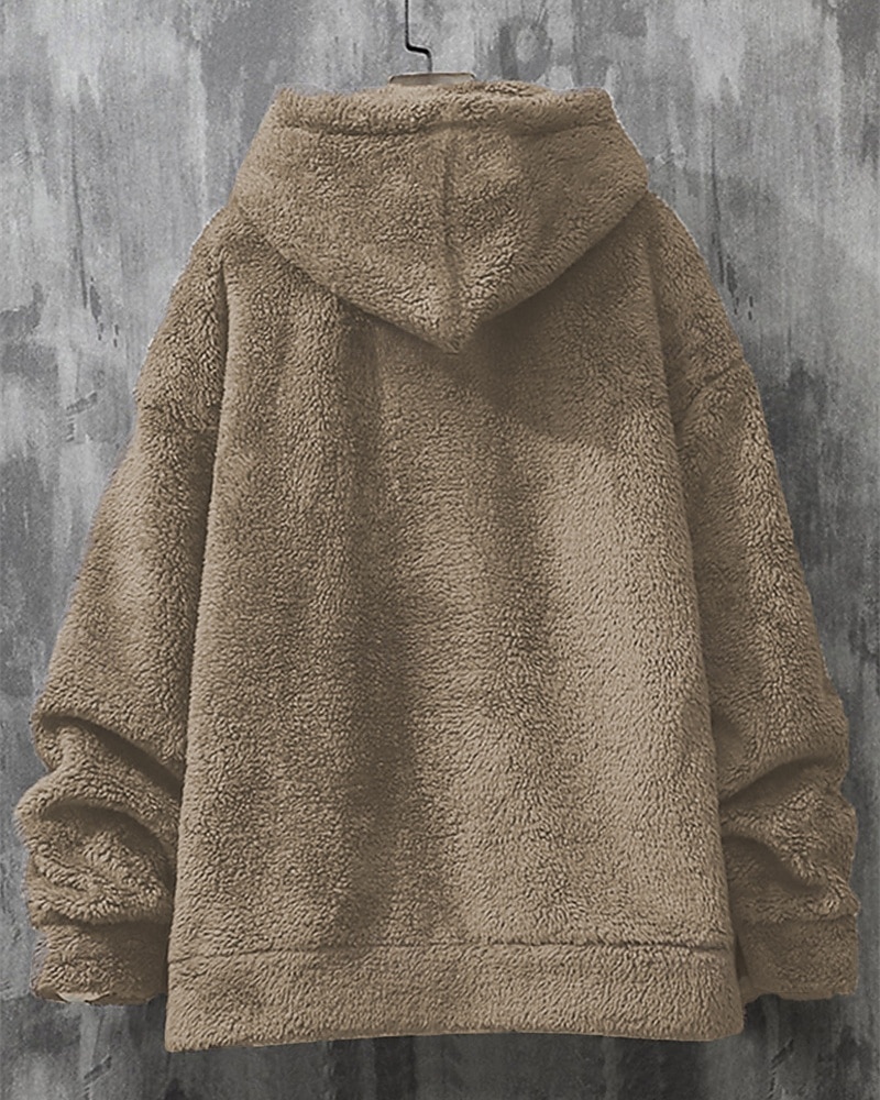 Zweiteiliger Fleece-Trainingsanzug für Herren – schwerer Hoodie und Jogginghose, einfarbige Sport-Streetwear mit Taschen 2026 - $54.99 –P12