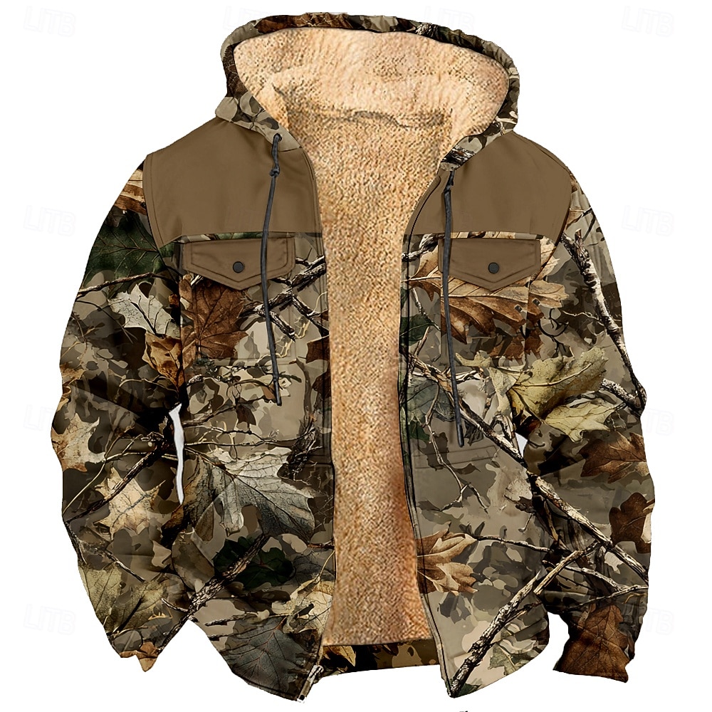 Homens camuflagem Côr Camuflagem Tosão Moletom Jaqueta Moda Legal Diário Vintage retrô Com Capuz Ao ar livre Caça Marron cáqui Verde Tropa Zíper Bolsos Outono Inverno Designer S M L XL XXL XXXL de 2026 por $44.99 –P1