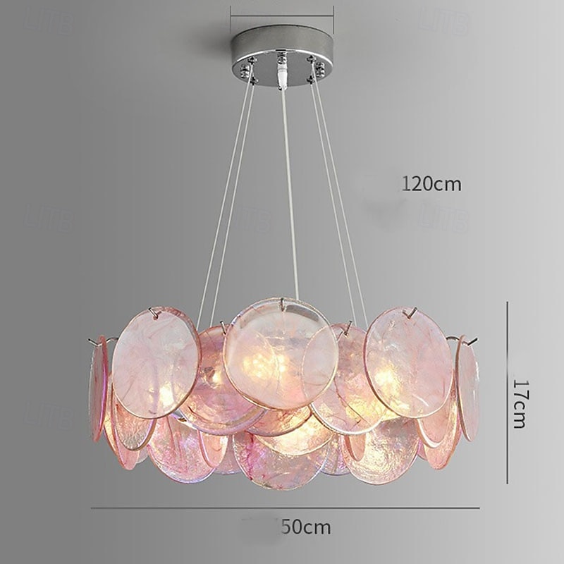 2026年 ピンクのムラーノガラスの円盤のシャンデリア  コレクション – $561.49 –P8