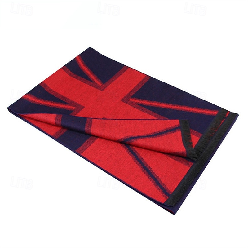 Муж. Прямоугольный платок на открытом воздухе На каждый день Повседневные Темно-красный Красный ШАРФ 2026 - $10.49 –P3