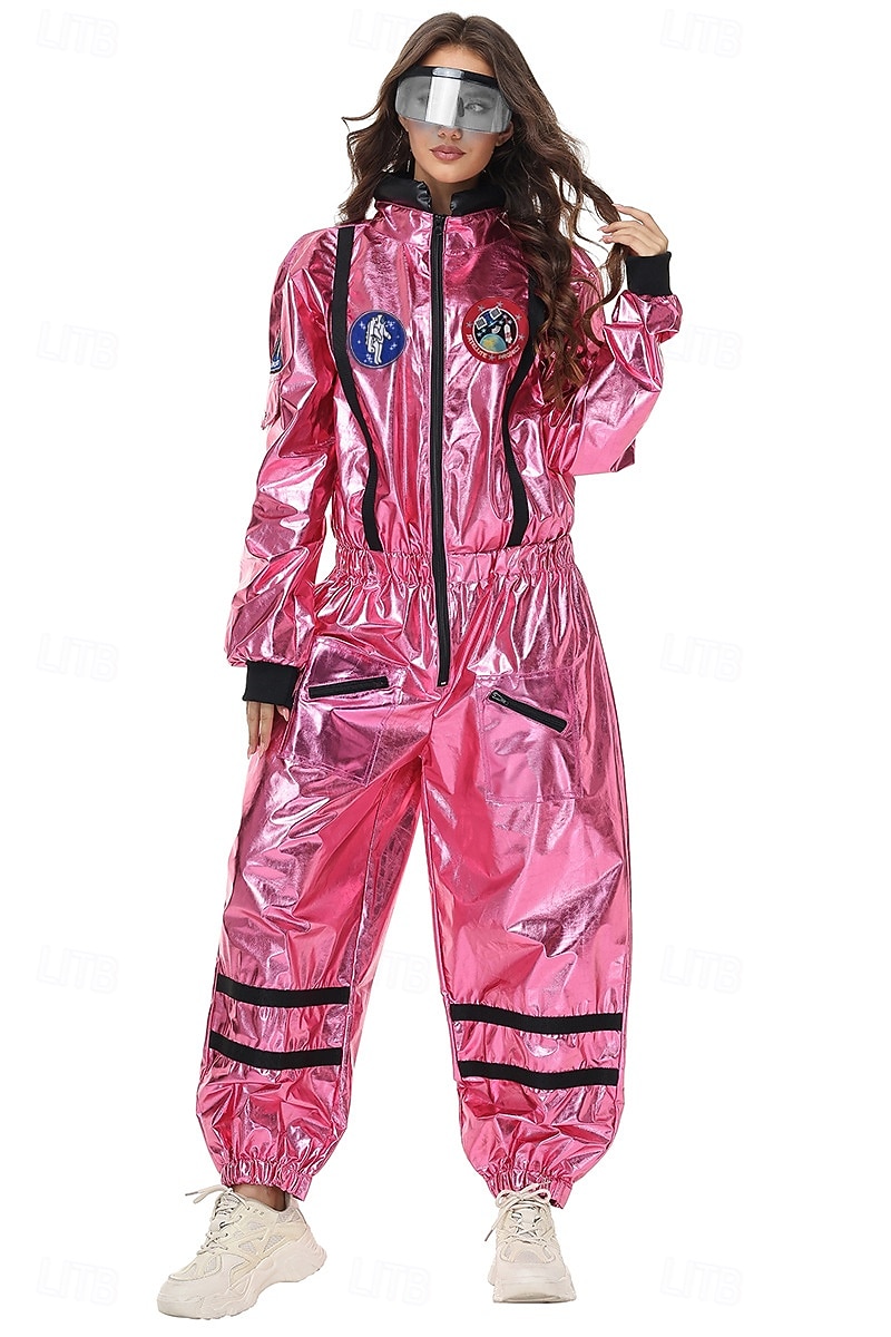 Hieno puku Jumpsuit-trikoot Univormu Astronautti Galaxy-tyttö Cosplay-asu Metalli Aikuisten Naisten Halloween Karnevaali Juhla Suoritus Pukeudu 2026 - $57.99 –P1