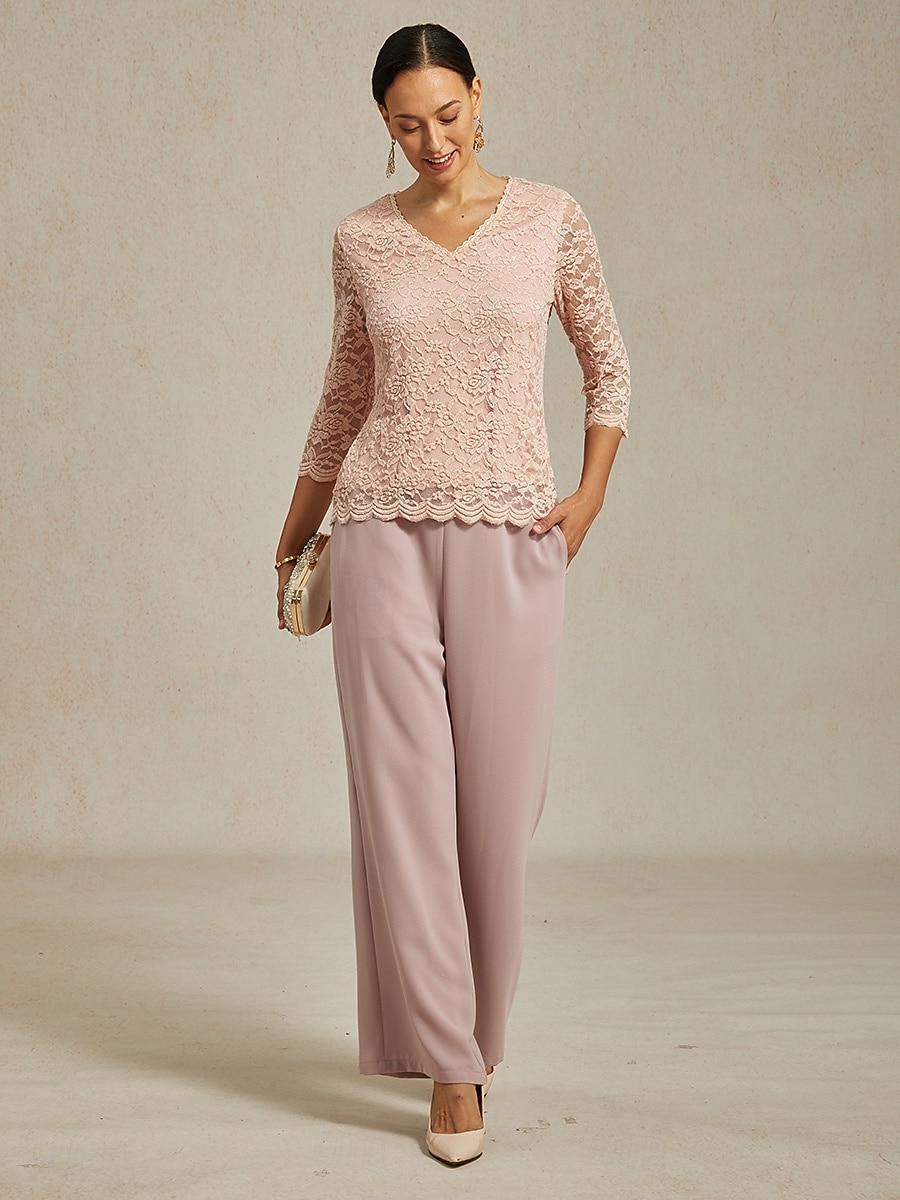 Women's Lace Shirt Blouse Lace Floral Elegant Long Sleeve V Neck Regular Tops Daily Wedding Guest Cute Outfits Pink Summer Spring Fall Winter 2026 - $35.99 –P11