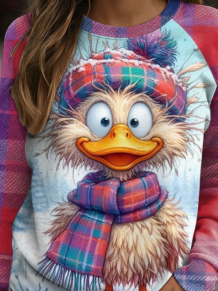 Dámské Pullover Grafika Zvíře Na běžné nošení Dlouhý rukáv Tričkový Běžné topy Ležérní Rubínově červená Podzim Zima 2026 - $28.99 –P2