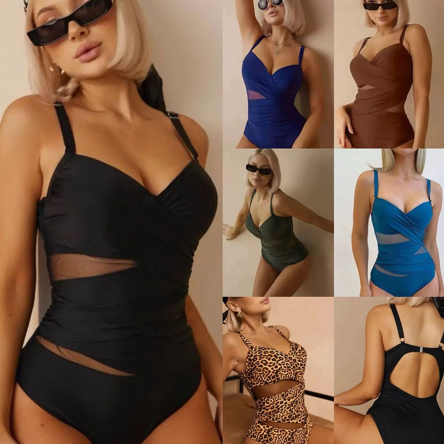 Женский купальник с одним куском сексуальный с вырезом монокини контролирующий живот высокая талия облегающий без спинки элегантный для отпуска однотонный цвет V-образный вырез без рукавов 2026 - $21.99 –P1